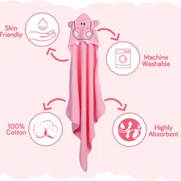 luvlap Cotton 673 GSM Hooded Baby Bath Towel for New Born, Made with 100% Zero Twist Cotton Bath Towel Set image 2