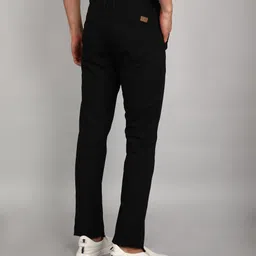 wrogn Men Slim Fit Black Pure Cotton Trousers image 4