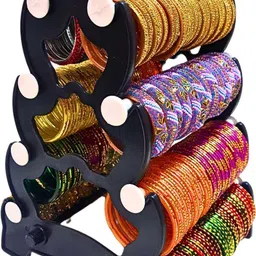 4 STEP Double side (Black with white) Bangle stand ,Bangle organizer Jewellery Organizer-image-74
