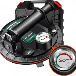 arudip Glass Suction Cups,8" Industrial Suction Cup Lifter, 440LBS/200KG Load Capacity Heavy Duty Vacuum Suction Cup with Pressure Gauge,for Replacing Glass, Tiles Magnetic Engineer's Precision Level image 1