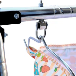 vyana sales Vyana Stainless Steel Square Cradle Round /Baby Jhula/Baby Cradle/Ghodiyu/Parna image 2