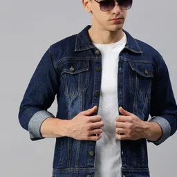 vogati Men Washed Denim Jacket image 3