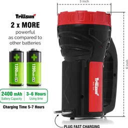 trillsun Rechargeable 2 in 1 Long Range Search Torch With Table Desk Lantern Floor Lamp Torch image 4