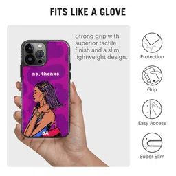DailyObjects Purple & Black Printed No thanks Stride 2.0 iPhone 13 Pro Phone Back Case image 4