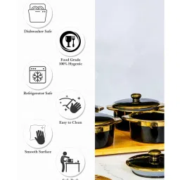 roxx Porcelain Serving Bowl with Lid & Wooden Tray Set of 5pcs image 5