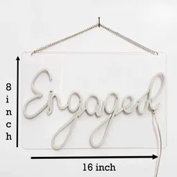 sifty creative Engaged (W 16 x H 8) Acyrlic & Silicone LED Neon Light (Warm White) image 3