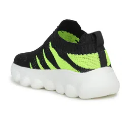 ABROS Boys Black & Fluorescent Green Mesh Running Shoes image 5