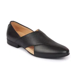 FAUSTO Men Textured Leather Formal Slip-On Shoes image 3