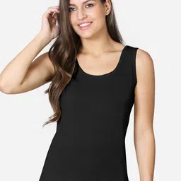 VStar Women Black  Solid Pure Combed Cotton Camisole-image-91