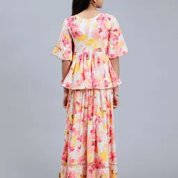 Unique Designers Girls Floral Printed Ready to Wear Lehenga & Blouse With Dupatta image 4