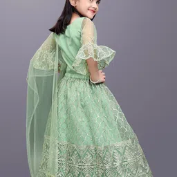 BAESD Girls Embroidered Ready To Wear Lehenga & Blouse With Dupatta image 5
