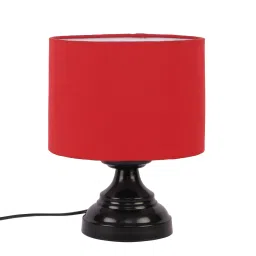 new era Basic Iron Night Lamp with Cotton Shade (Black & Red) image 5