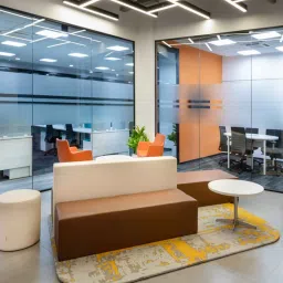 the weaver Yellow Abstract Wool 4 ft x 6 ft Hand Tufted Carpet image 1