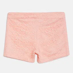 Peppermint Girls Peach-Coloured Self Design Regular Shorts image 2