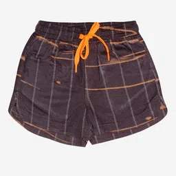 KiddoPanti Girls Brown Checked Shorts-image-53