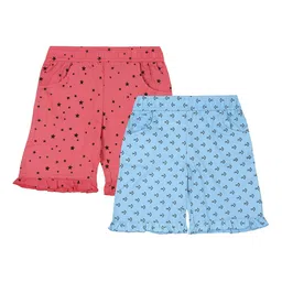 BAESD Girls Pack Of 2 Conversational Printed Pure Cotton Shorts-picture-30