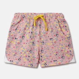 United Colors of Benetton Girls Pink Floral Printed Cotton Shorts-picture-32