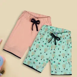 V-Mart Pack Of 2 Infants Conversational Printed Cotton Shorts-picture-36