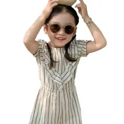 StyleCast x Revolte Girls Striped Puff Sleeves Ruffles Pure Cotton Top with Shorts-picture-35