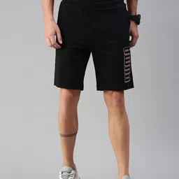 Puma Men Black Typography Printed Mid-Rise Sports Shorts-picture-34