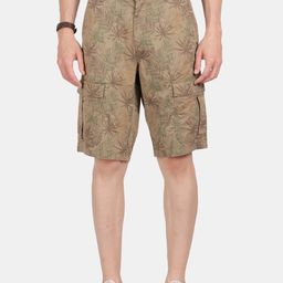 t-base Men Floral Printed Mid-Rise Cargo Shorts-picture-1