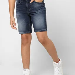 Jack & Jones Boys Blue Washed Denim Shorts-picture-51