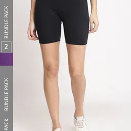 Jinfo Women Pack Of 2 Cycling Sports Shorts-picture-26
