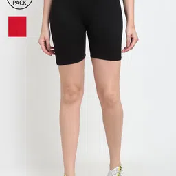 Jinfo Women Pack of 2 Cycling Sports Shorts-picture-22