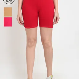 GRACIT Women Red Cycling Sports Shorts-picture-37