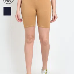 Jinfo Women Pack Of 2 Cycling Sports Shorts-picture-25