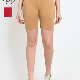 Jinfo Women Pack of 2 Cycling Sports Shorts-image-73