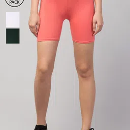 Apraa & Parma Women Pink Ombre Slim Fit Cycling Sports Shorts-picture-21