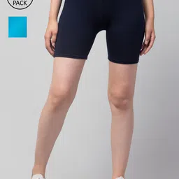 Apraa & Parma Women Pack Of 2 Slim Fit Cycling Sports Shorts-picture-28