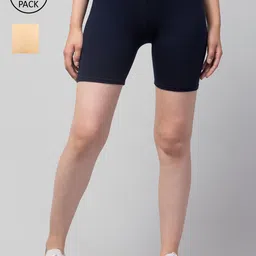 Apraa & Parma Women Pack Of 2 Slim Fit Cycling Sports Shorts-picture-25