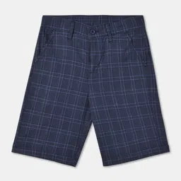 R&B Boys Checked Mid-Rise Above Knee Length Woven Cotton Shorts-picture-26
