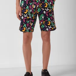 Reebok Unisex Printed Pure Cotton Mid-Rise Shorts-image-20