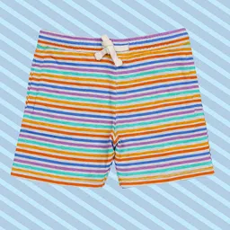 H By Hamleys Boys Multicoloured Striped Regular Fit Mid-Rise Shorts-image-69