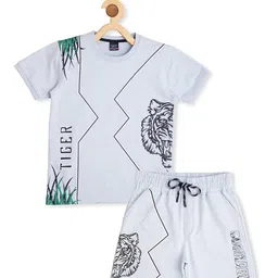 CAVIO Boys Printed Pure Cotton T-shirt with Shorts-picture-38