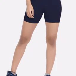 LAASA SPORTS Women Navy Blue Skinny Fit Training or Gym Sports Shorts-image-8