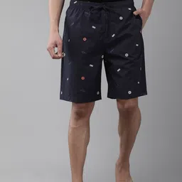 Van Heusen Athleisure Men ASP-18 Allover Print Soft Suede Touch Lounge Shorts-image-19