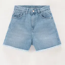 edheads Girls Mid-Rise Washed Cotton Denim Shorts-image-30