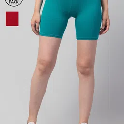 Apraa & Parma Women Pack Of 2 Skinny Fit Cycling Cotton Sports Shorts-picture-37