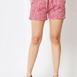 My Swag Women Floral Printed Yoga Shorts-image-15