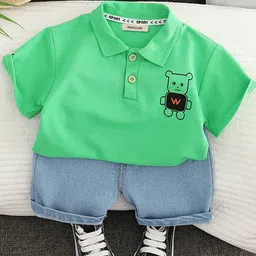 INCLUD Boys Polo Collar T-shirt With Denim Shorts-picture-57