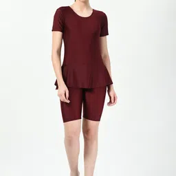 JMT Wear Round Neck Swimwear With Attached Shorts-image-66