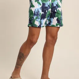 Bene Kleed Men Mid-Rise Abstract Printed Cotton Slim Fit Shorts image 2