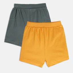 MINI KLUB Boys Pack Of 2 Regular Fit Mid-Rise Pure Cotton Shorts-image-22