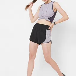 BODD ACTIVE Women Colourblocked High-Rise Running Shorts image 4