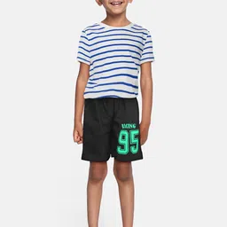 A.T.U.N. Kids Boys Typography Printed Cotton Shorts-image-46