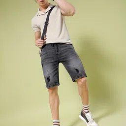 The Indian Garage Co Men Mid-Rise Slim Fit Cargo Shorts image 4